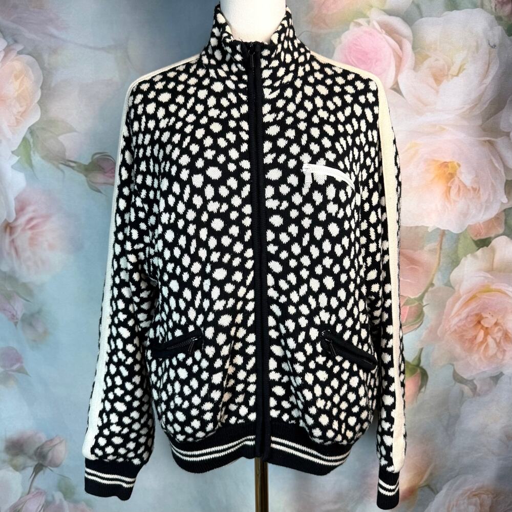 Jamie Sadock Black & Cream Cotton Multi Pocket Spotted Pattern Lined Jacket